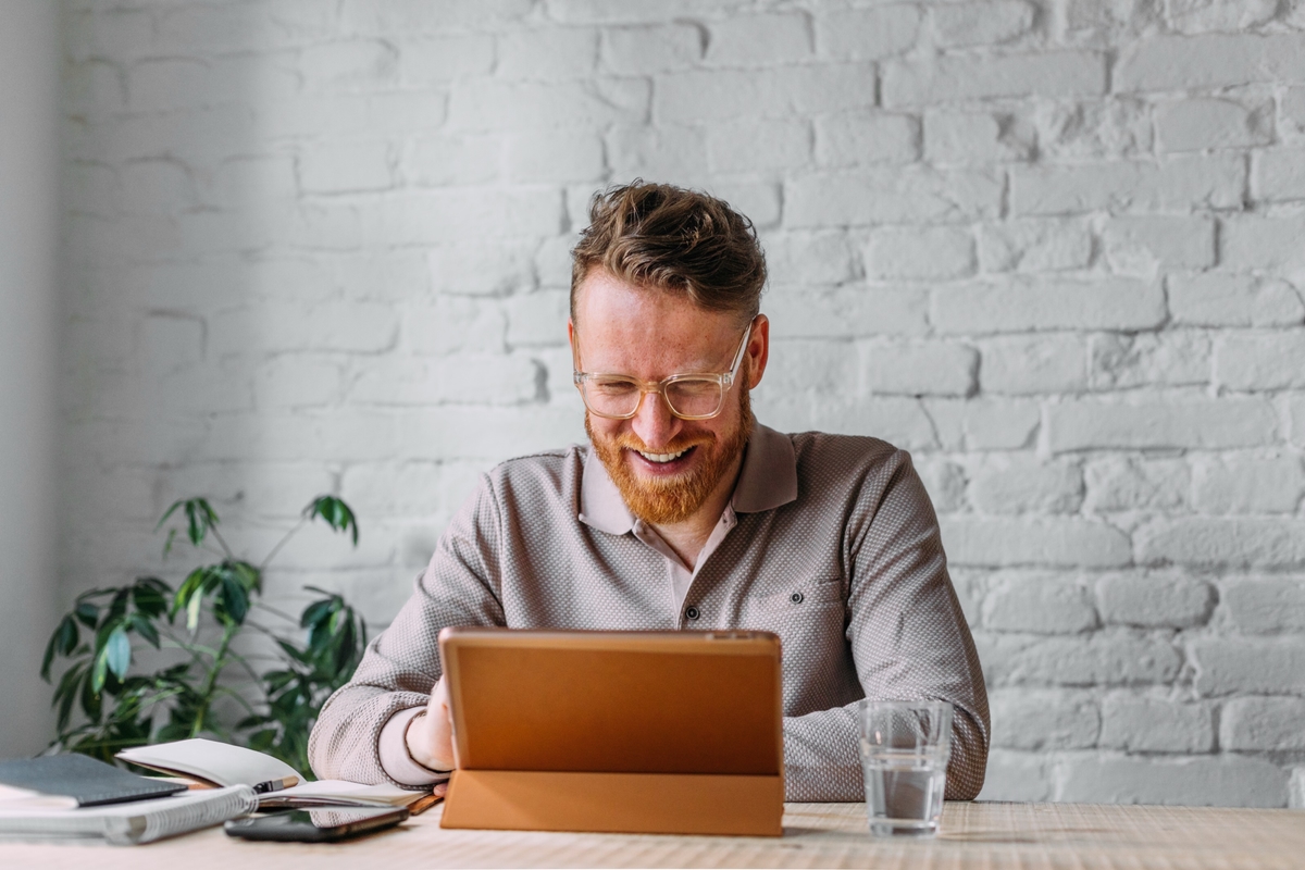 Happy candidate enjoying a call